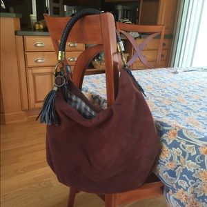 Brown Suede Nine West Shoulder Bag